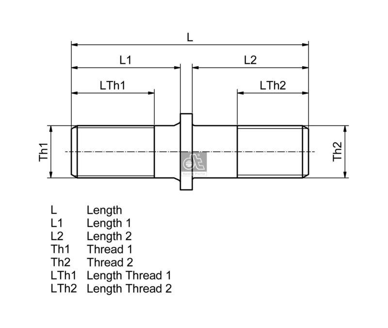 DT Spare Parts 10.30045 Wheel Stud