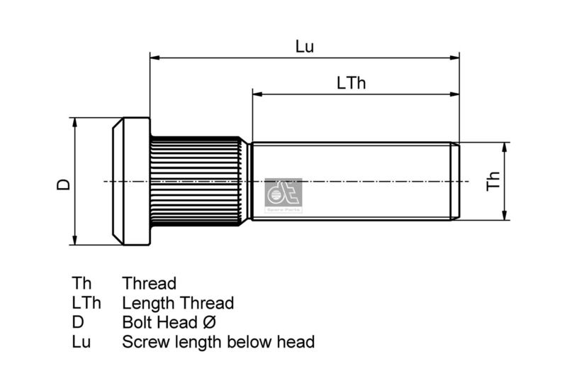 DT Spare Parts 10.40000 Wheel Stud