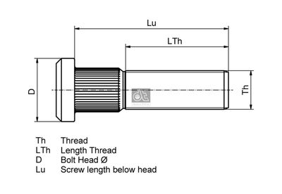 Wheel Stud DT Spare Parts 10.40000