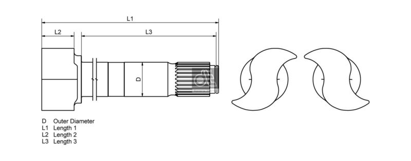 DT Spare Parts 4.65097 Brake Shaft, drum brake