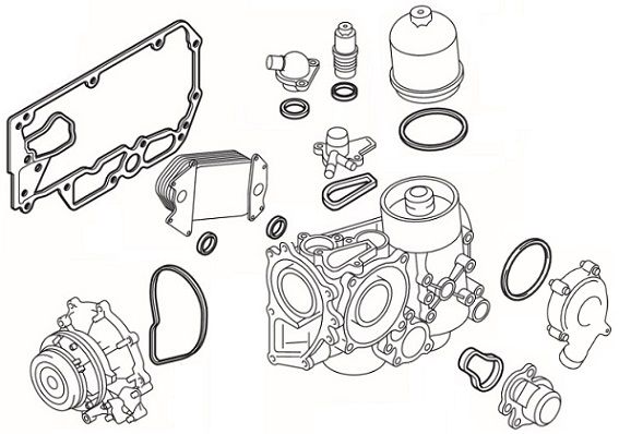 ELRING 840.740 Gasket Set, oil cooler