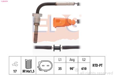 Sensor, exhaust gas temperature EPS 1.220.019