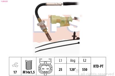 Sensor, exhaust gas temperature EPS 1.220.222
