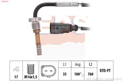 Sensor, exhaust gas temperature EPS 1.220.314