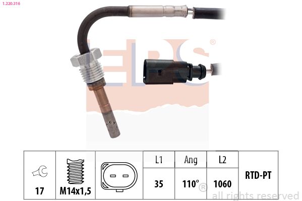 EPS 1.220.316 Sensor, exhaust gas temperature