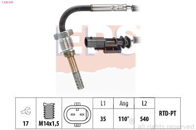 Sensor, exhaust gas temperature EPS 1.220.343