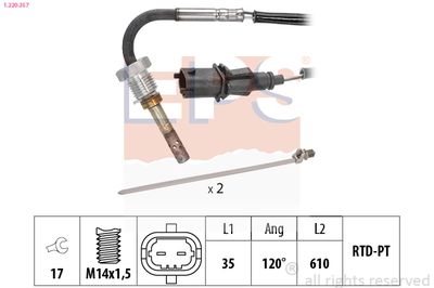 Sensor, exhaust gas temperature EPS 1.220.357