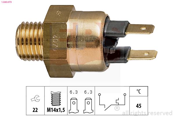 EPS 1.840.079 Temperature Switch, coolant warning lamp