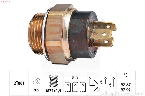EPS 1.850.612 Temperature Switch, radiator fan