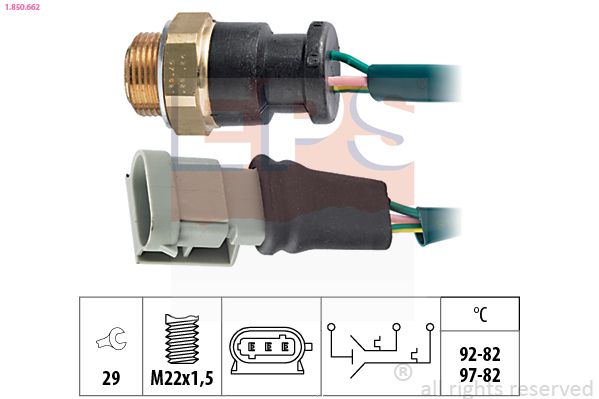 EPS 1.850.662 Temperature Switch, radiator fan