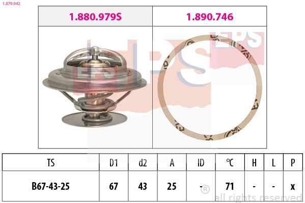 EPS 1.879.942 Thermostat, coolant