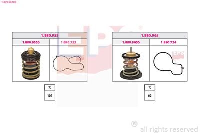 Thermostat, coolant EPS 1.879.987KK