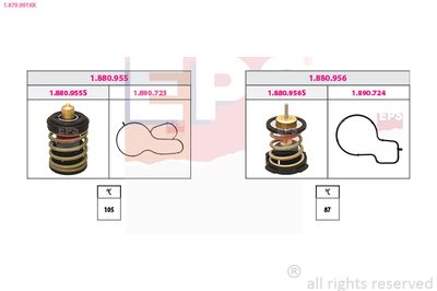 Thermostat, coolant EPS 1.879.991KK