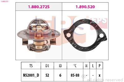 Thermostat, coolant EPS 1.880.272