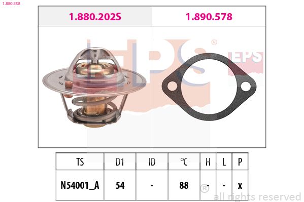 EPS 1.880.358 Thermostat, coolant