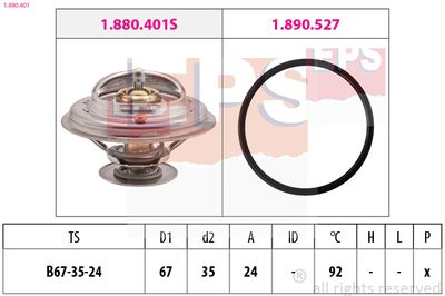 Thermostat, coolant EPS 1.880.401