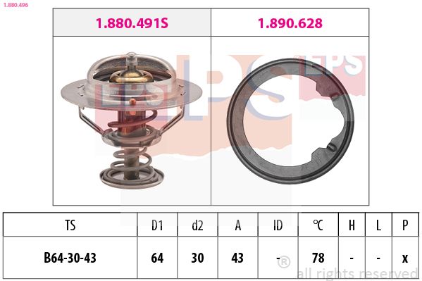 EPS 1.880.496 Thermostat, coolant