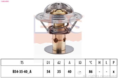 Thermostat, coolant EPS 1.880.498S