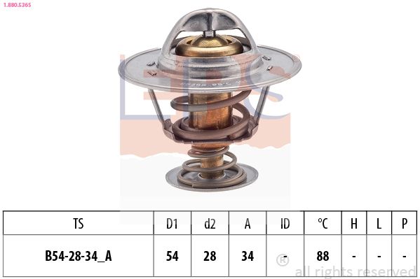 EPS 1.880.536S Thermostat, coolant