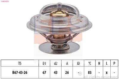 Thermostat, coolant EPS 1.880.625S