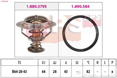 Thermostat, coolant EPS 1.880.649