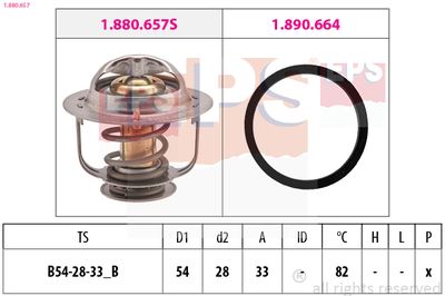 Thermostat, coolant EPS 1.880.657