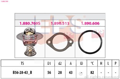 Thermostat, coolant EPS 1.880.769