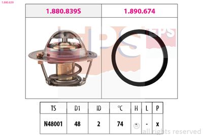 Thermostat, coolant EPS 1.880.839