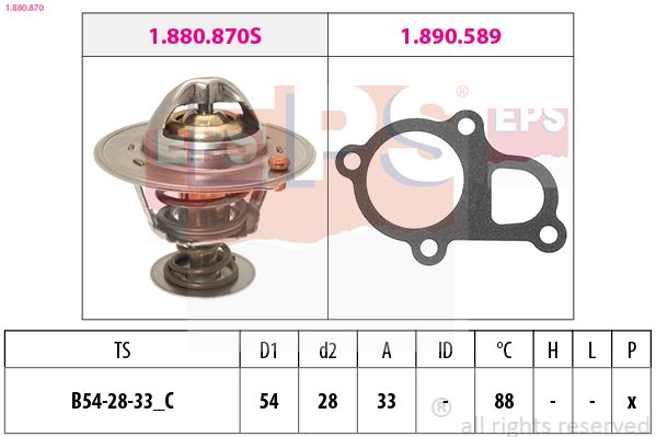 EPS 1.880.870 Thermostat, coolant