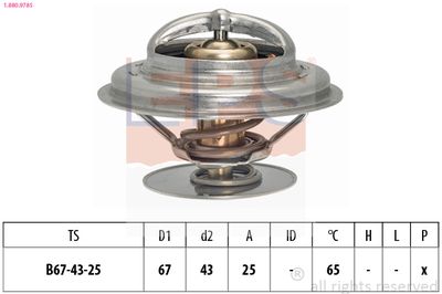 Thermostat, coolant EPS 1.880.978S