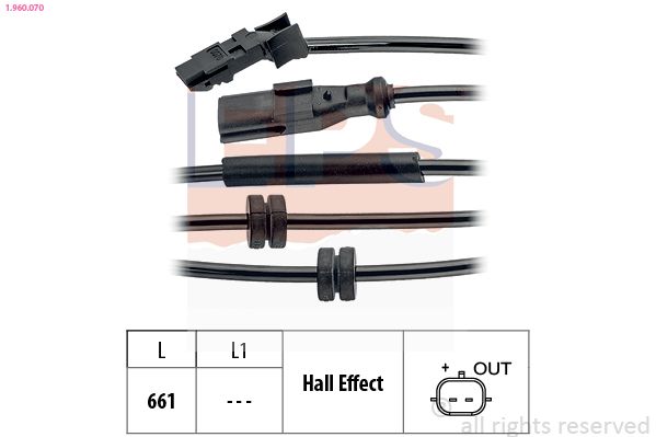 EPS 1.960.070 Sensor, wheel speed