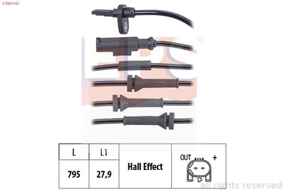 Sensor, wheel speed EPS 1.960.142