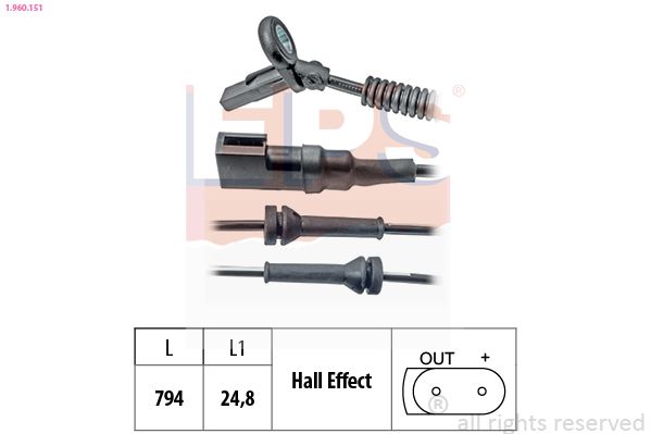 EPS 1.960.151 Sensor, wheel speed