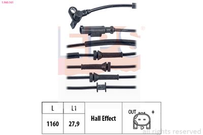 Sensor, wheel speed EPS 1.960.161