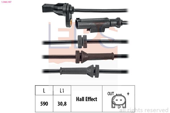 EPS 1.960.197 Sensor, wheel speed