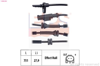 Sensor, wheel speed EPS 1.960.226