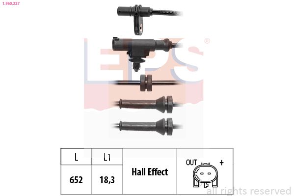 EPS 1.960.227 Sensor, wheel speed
