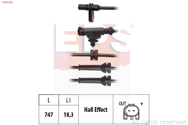 EPS 1.960.228 Sensor, wheel speed
