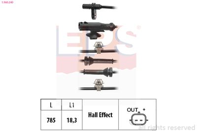 Sensor, wheel speed EPS 1.960.240
