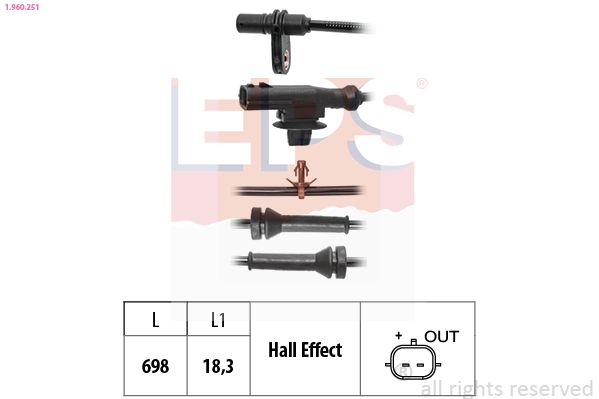 EPS 1.960.251 Sensor, wheel speed