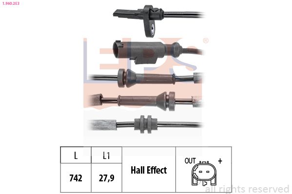 EPS 1.960.253 Sensor, wheel speed