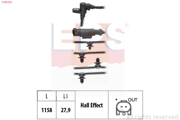 EPS 1.960.255 Sensor, wheel speed
