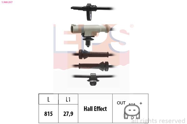 EPS 1.960.257 Sensor, wheel speed
