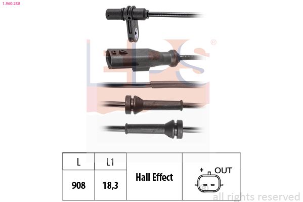 EPS 1.960.258 Sensor, wheel speed