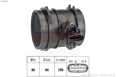 Mass Air Flow Sensor EPS 1.991.033