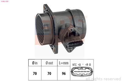 Mass Air Flow Sensor EPS 1.991.159