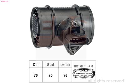 Mass Air Flow Sensor EPS 1.991.315