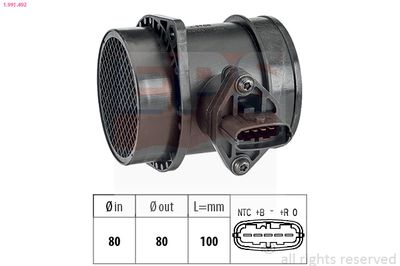 Mass Air Flow Sensor EPS 1.991.492