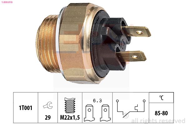 EPS 1.850.018 Temperature Switch, radiator fan