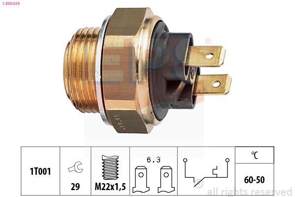 EPS 1.850.034 Temperature Switch, radiator fan